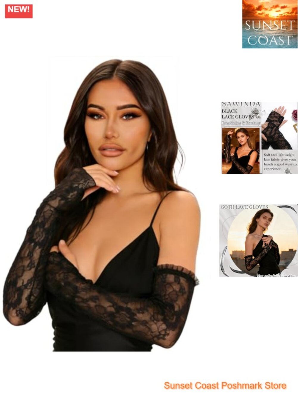 Lace Fingerless Gloves Long Bridal Floral Arm Sleeves